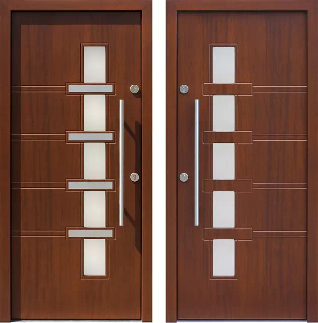 Drzwi wejściowe inox 442,1-442,11 orzech