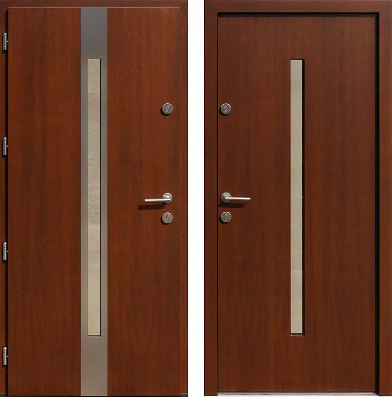 Drzwi wejściowe inox 454,1-454,11 orzech