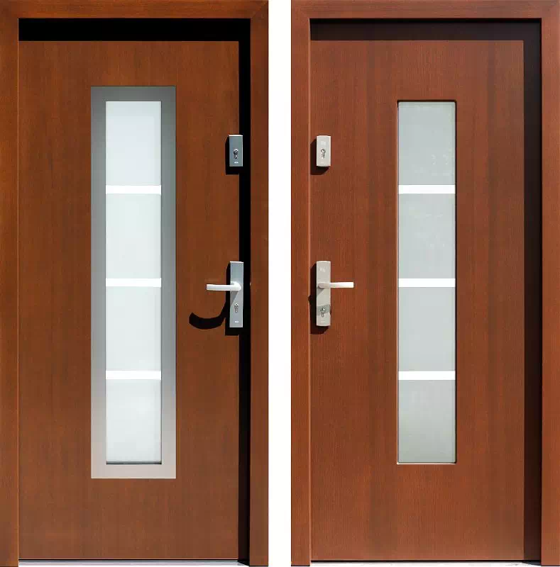 Drzwi wejściowe inox 499,2-499,12+ds1 orzech