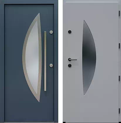 Drzwi wejściowe inox 412,1-412,11 w kolorze antracyt + białe.