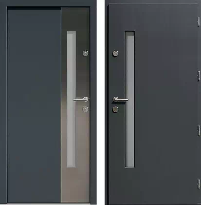 Drzwi wejściowe inox wzór 417,1-417,11 w kolorze antracyt.