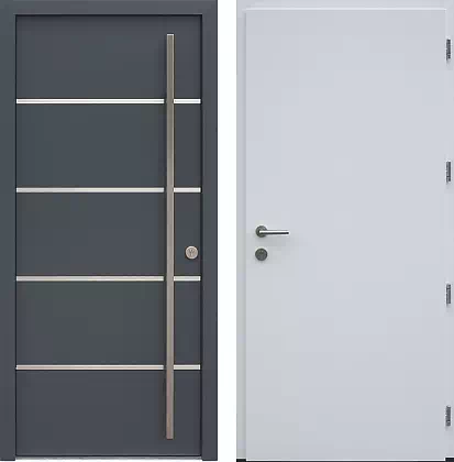 Drzwi wejściowe inox 423,1-500C w kolorze antracytowe + białe.