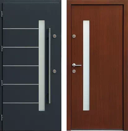 Drzwi wejściowe inox 427,1-427,11 w kolorze antracyt + orzech.