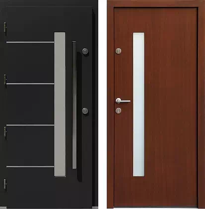Drzwi wejściowe inox wzór 427,3-427,11 w kolorze czarne + orzech.
