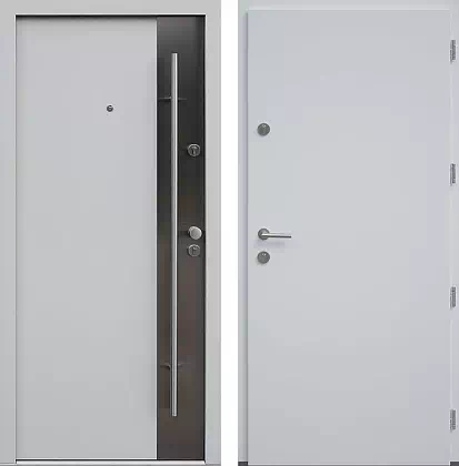 Drzwi wejściowe inox wzór 430,6-500C w kolorze białe.