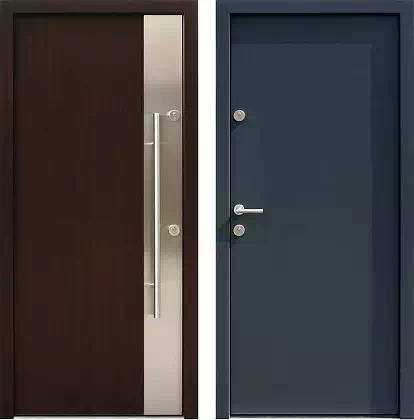 Drzwi wejściowe inox 430,6-500C orzech + antracyt