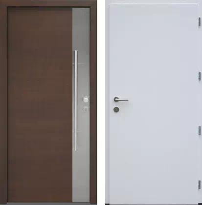 Drzwi wejściowe inox wzór 430,6B-500B w kolorze tiama + białe.