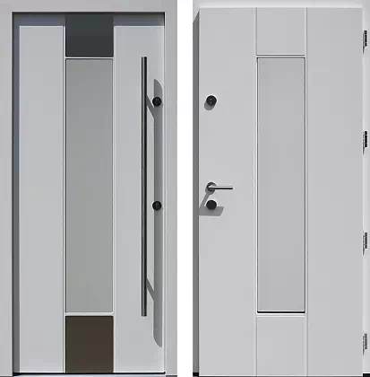 Drzwi wejściowe inox wzór 440,1-440,11 w kolorze białe.
