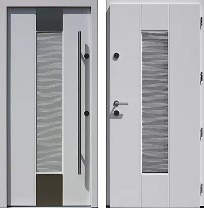 Drzwi wejściowe inox wzór 440,1-440,11+ds3 w kolorze białe.
