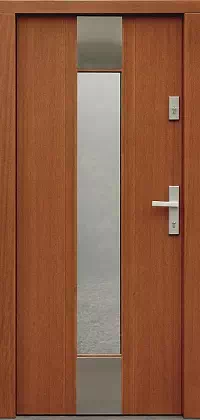 Drzwi wejściowe inox wzór 440,2-440,12 w kolorze ciemny dab.