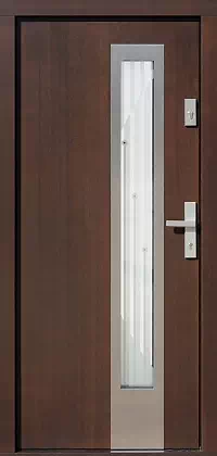 Drzwi wejściowe inox wzór 454,3B-454,13+ds6 w kolorze orzech.