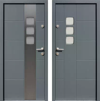 Drzwi wejściowe inox wzór 455,1-455,11 w kolorze antracyt.
