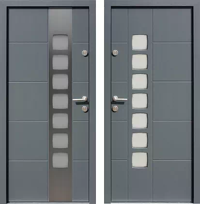 Drzwi wejściowe inox wzór 455,2-455,12 w kolorze antracyt.