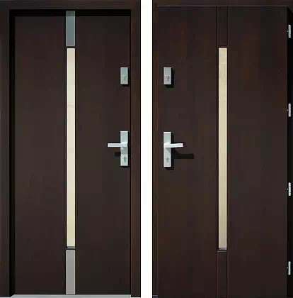 Drzwi wejściowe inox 464,1-464,11 palisander