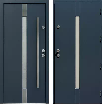 Drzwi wejściowe inox wzór 464,2-464,12 w kolorze antracyt.