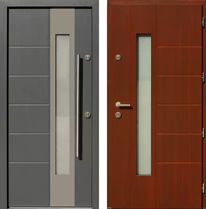 Drzwi wejściowe inox 471,2-471,12 w kolorze antracyt + orzech.