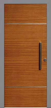 Drzwi wejściowe inox 490,21-500B w kolorze szare + ciemny dąb.
