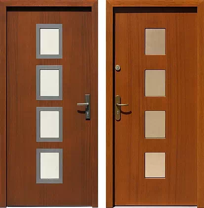 Drzwi wejściowe inox 497,1-497,11 w kolorze ciemny dąb.