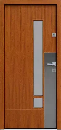 Drzwi wejściowe inox 498,1-498,11 ciemny dąb