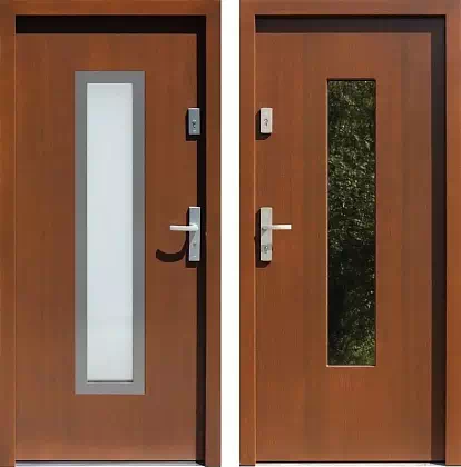 Drzwi wejściowe inox 499,2-499,12 orzech