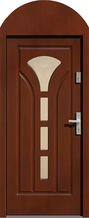Drzwi zewnętrzne drewniane z dostawką górną 508S4 orzech