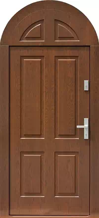 Drzwi z dostawką górną zewnętrzne do domu model wzór 534,10 w kolorze orzech.