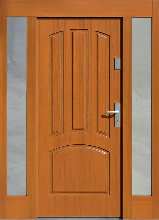 Drzwi drewniane z dostawką boczną i naświetlem górnym 552,11 ciemny dąb