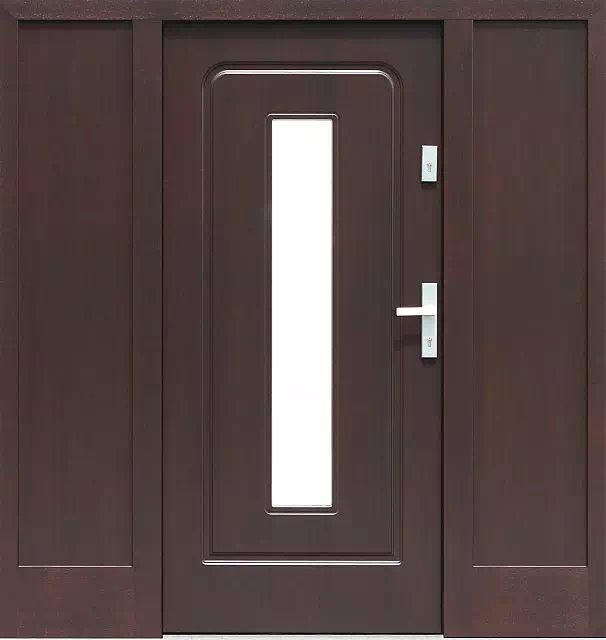 Drzwi drewniane z dostawką boczną i naświetlem górnym 572S3 dąb bagienny