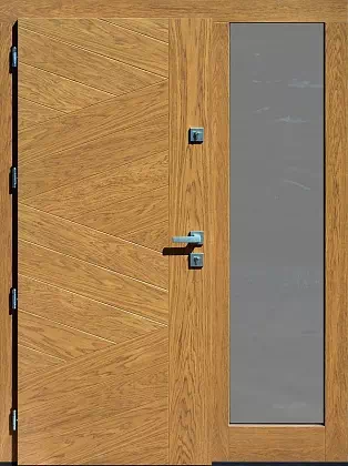 Drzwi zewnetrzne z dostawką boczną model wzór 430,13 w kolorze winchester.