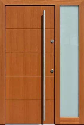 Drzwi zewnetrzne z dostawką boczną model wzór 490,9 w kolorze złoty dąb.