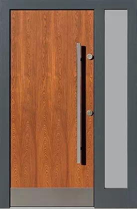 Drzwi zewnetrzne z dostawką boczną model wzór 500C w kolorze dąb antyczny.