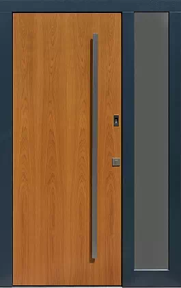 Drzwi zewnetrzne z dostawką boczną model wzór 500C w kolorze jasny dab + antracyt.