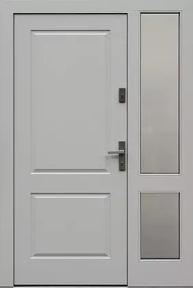 Drzwi zewnętrzne z doświetlem dostawką boczną 535,6 białe 2