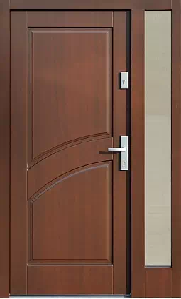 Drzwi zewnetrzne z dostawką boczną model wzór 556,2 w kolorze orzech.