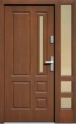 Drzwi zewnętrzne wzór 590s4 w kolorze orzech