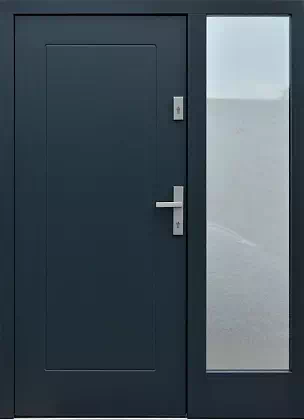 Drzwi zewnetrzne z dostawką boczną model wzór 688,4 w kolorze antracyt.