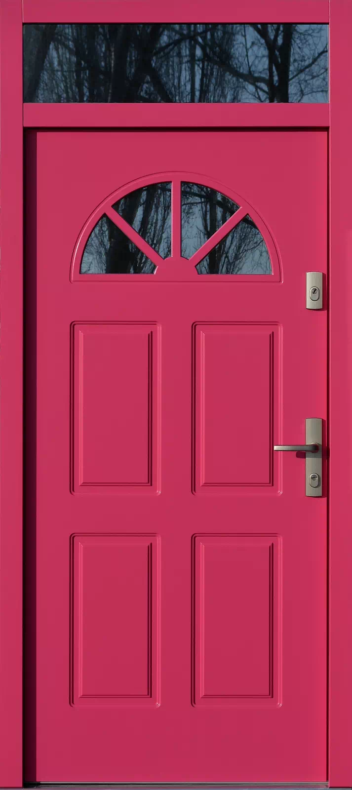 Drzwi z naświetlem górnym nieotwieranym 506 różowe