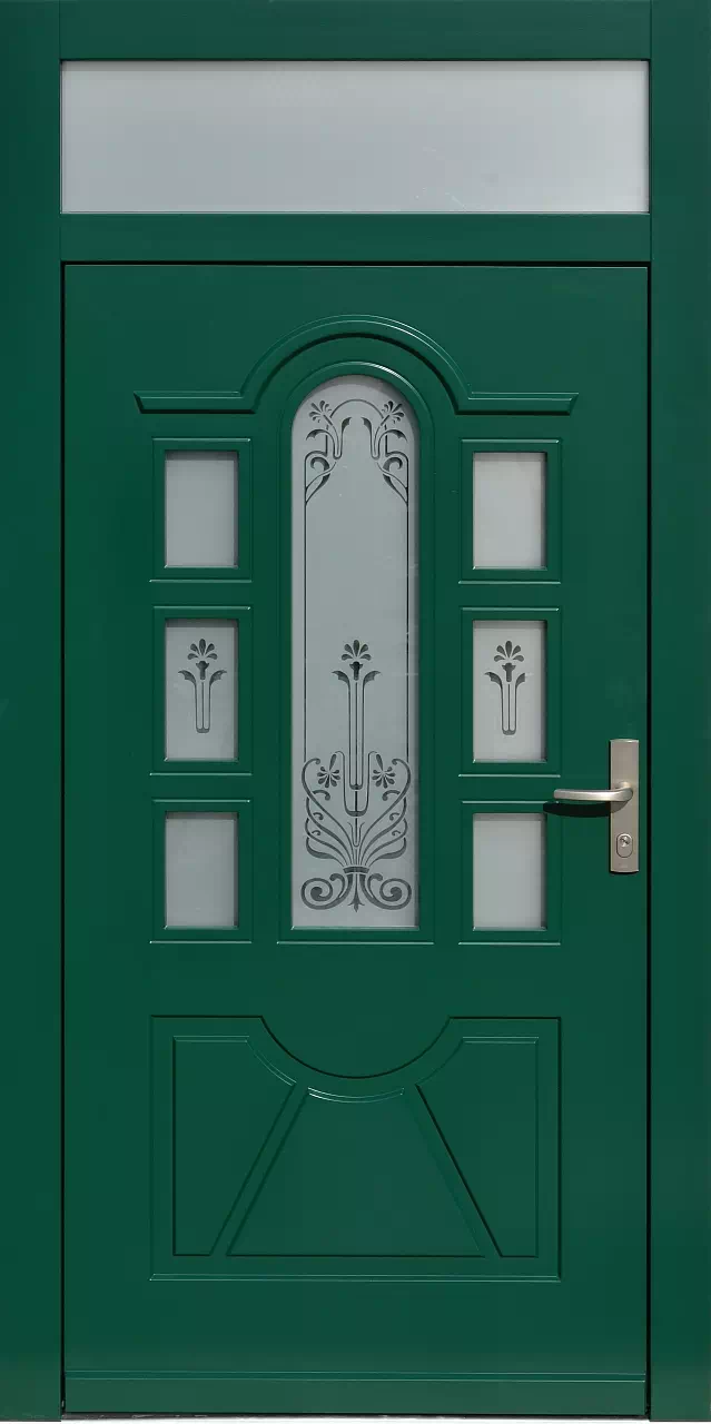 Drzwi z naświetlem górnym nieotwieranym 507,1+ds1 zielone