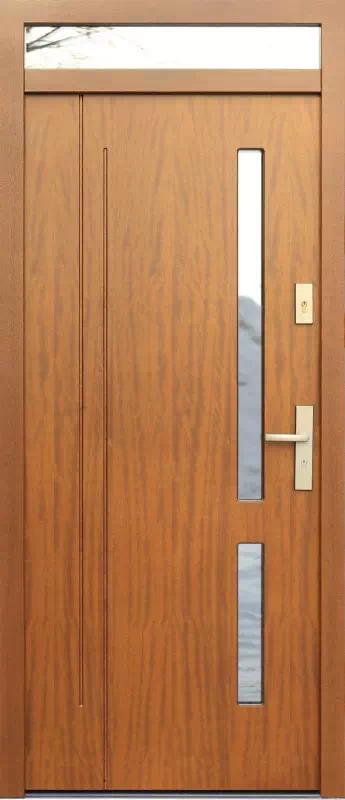 Drzwi z naświetlem górnym nieotwieranym 684,5 złoty dąb