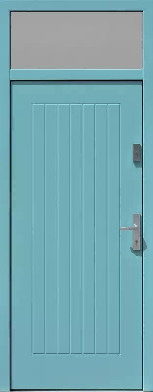Drzwi z naświetlem górnym nieotwieranym 688,2 błękitne