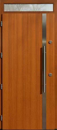 Drzwi z naświetlem górnym wzór wzór 430,7-500C w kolorze złoty dąb.