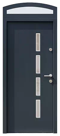 Drzwi z naświetlem górnym wzór wzór 444,11+ds4 w kolorze antracyt.