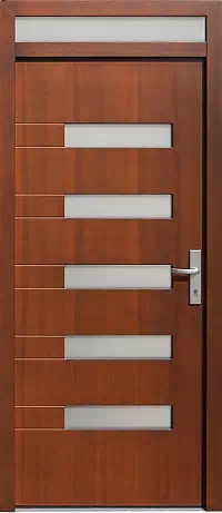 Drzwi z naświetlem górnym wzór wzór 482,11 w kolorze teak.