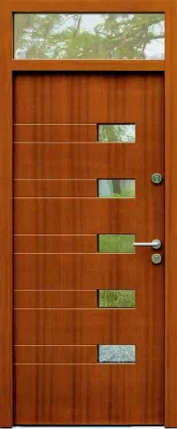 Drzwi z naświetlem górnym wzór wzór 482,3 w kolorze teak.