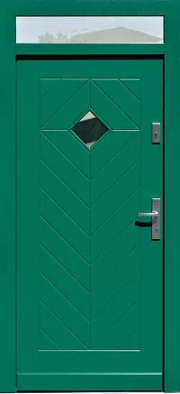 Drzwi z naświetlem górnym nieotwieranym - 543,1 zielone