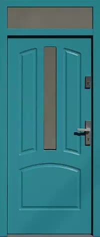 Drzwi z naświetlem górnym wzór wzór 552,3S w kolorze turkusowe.