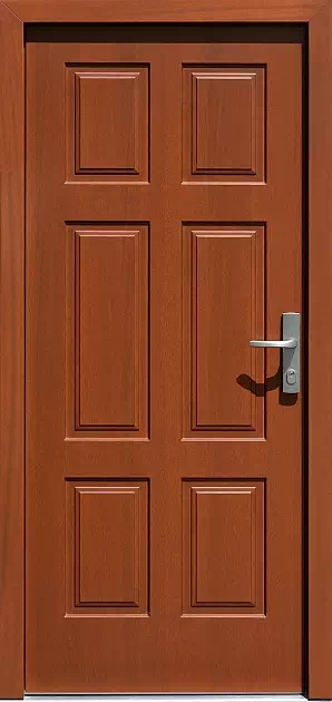 Drzwi drewniane zewnętrzne do domu 534,5 w kolorze ciemny dąb.