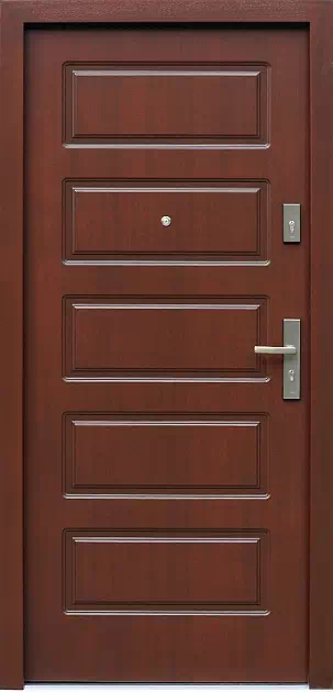 Drzwi drewniane zewnętrzne do domu 534,7 w kolorze orzech.