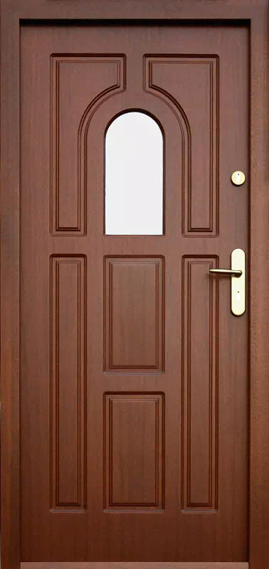 Drzwi zewnętrzne drewniane 505S orzech