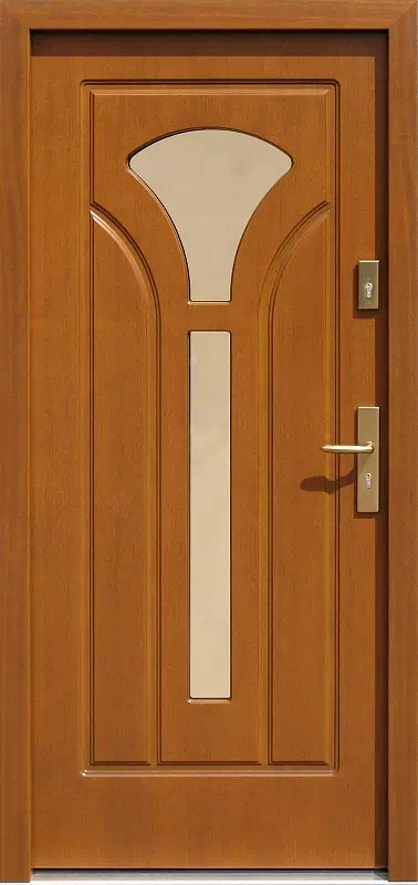 Drzwi zewnętrzne drewniane 508S2 ciemny dąb